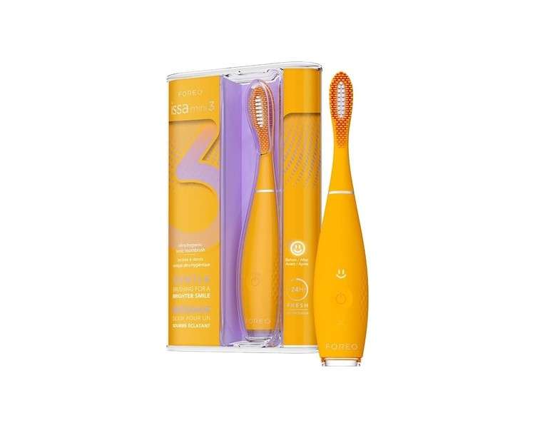 FOREO ISSA Mini 3 Mango Tango Electric 4-in-1 Sonic Toothbrush with Replaceable Hybrid Brush Head
