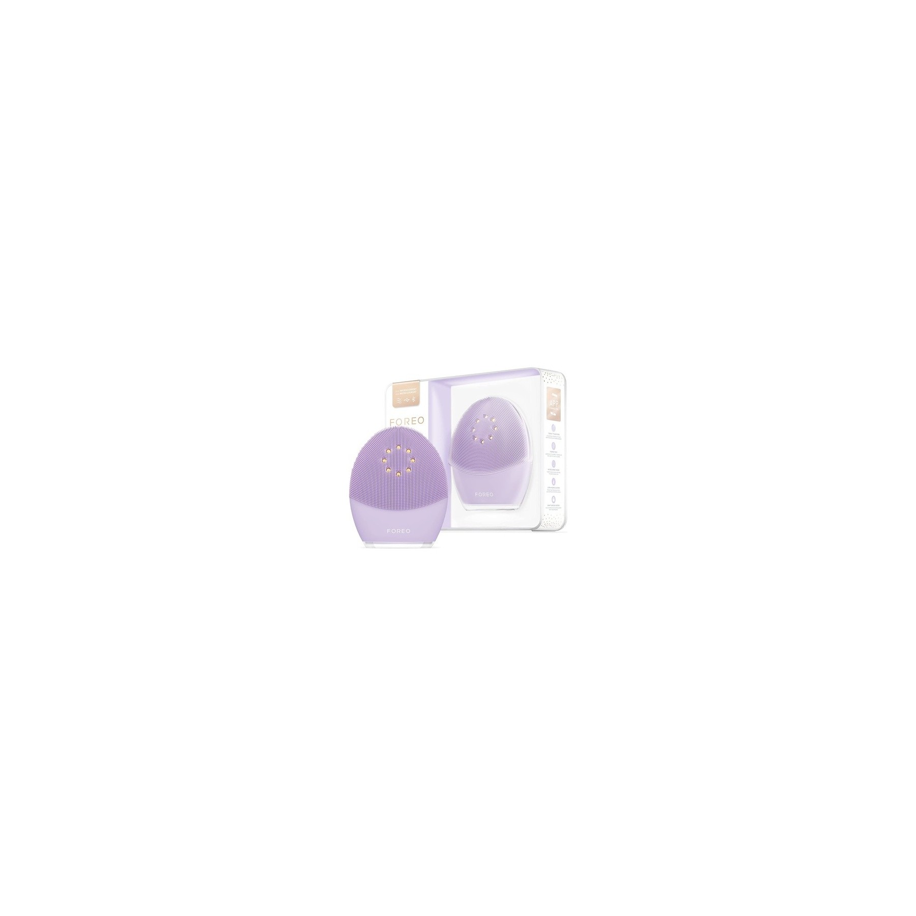 FOREO LUNA 3 plus Sensitive Skin Thermo-Facial Cleansing Brush and Targeted Microcurrent Face Lift Device Lavender