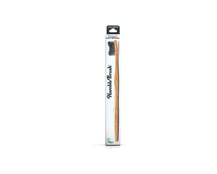 The Humble Co. Black Bamboo Toothbrush Medium Bristles Biodegradable Environmentally Friendly Vegan Recommended by Dentists