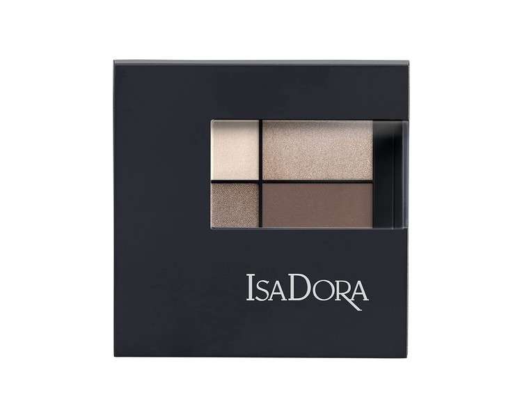 IsaDora Brown Eyeshadow Palette Quartet with Mirror Intensely Creamy Matte and Shimmer Natural Smokey Eye Shadow Vegan Makeup Palette 04 Cappuccino