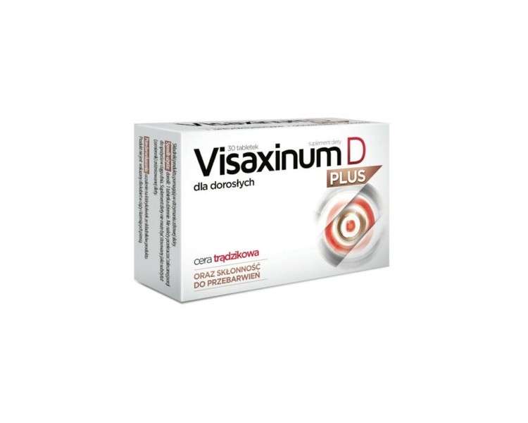 VISAXINUM with Vitamin D Plus 30 Tablets for Acne Prone Skin and Brightening