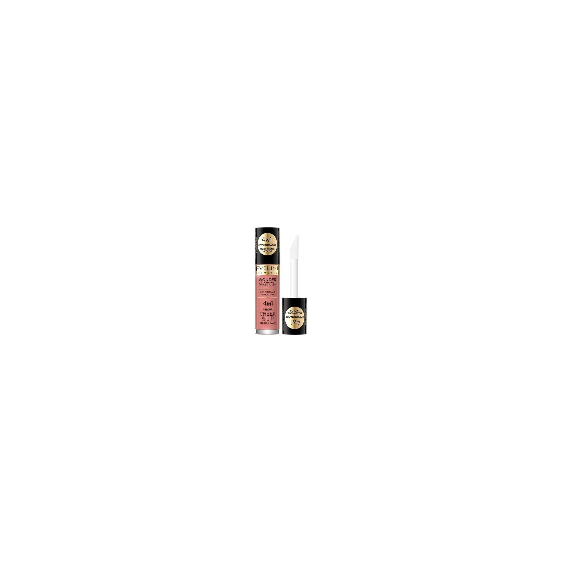 Eveline Wonder Match Cheek Lip 4in1 Blush Liquid Lipstick No.1 Vegan 4.5ml