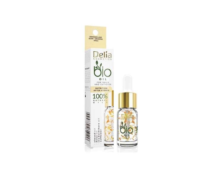 Delia Cosmetics Nourishing Bio Oil for Nails and Cuticles 11ml - 100% Natural Oils Almond and Daisy