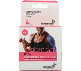 Anatomicline Kinesiology Athletic Tape for Sports Pain Relief and Recovery 5cm x 5m Roll Pink