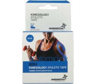 Anatomicline Kinesiology Athletic Tape for Sports Pain Relief and Recovery 5cm x 5m Roll Blue