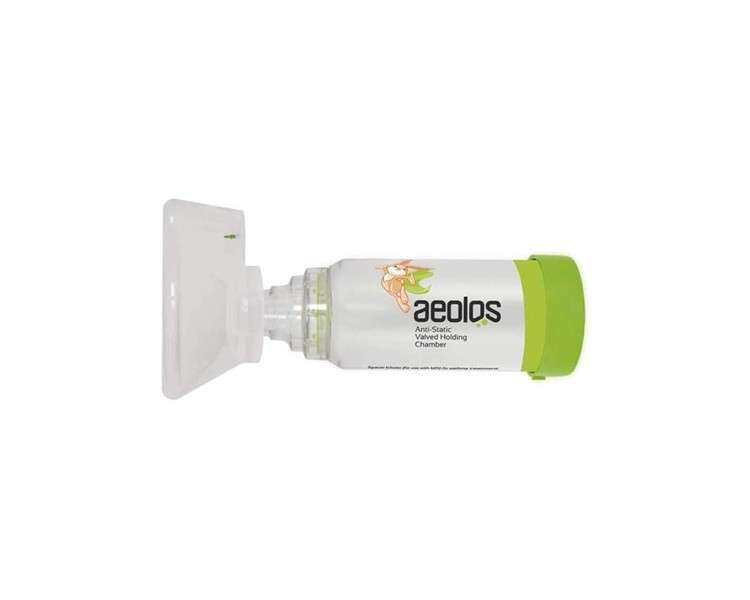 Aeolos Valved Holding Chamber for Children 1-6 Years with Medium Mask and Mouthpiece