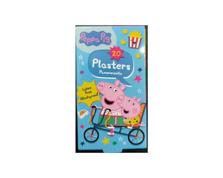 Peppa Pig Latex Free Washproof Plasters 20 Pack 76mm x 19mm Each