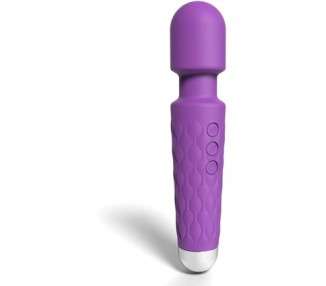 Powerful Electric Hand Massager Wand Vibrator with 20 Functions - Purple