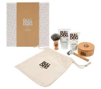 Bulldog Skincare Shave Collection Gift Set for Men with Razor Moisturizer Face Scrub Shave Brush and Bowl