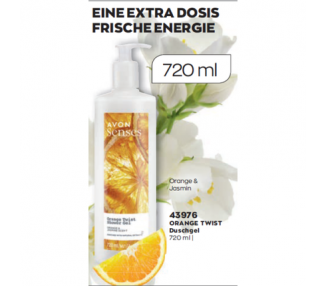 Avon Senses Orange Twist Shower Gel 720ml - Orange and Jasmine