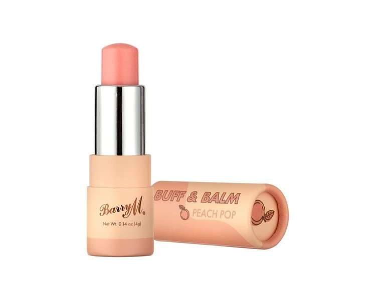 Barry M Cosme Buff and Balm Lip Tint with Scrub to Balm Formula Coral Peach Pop