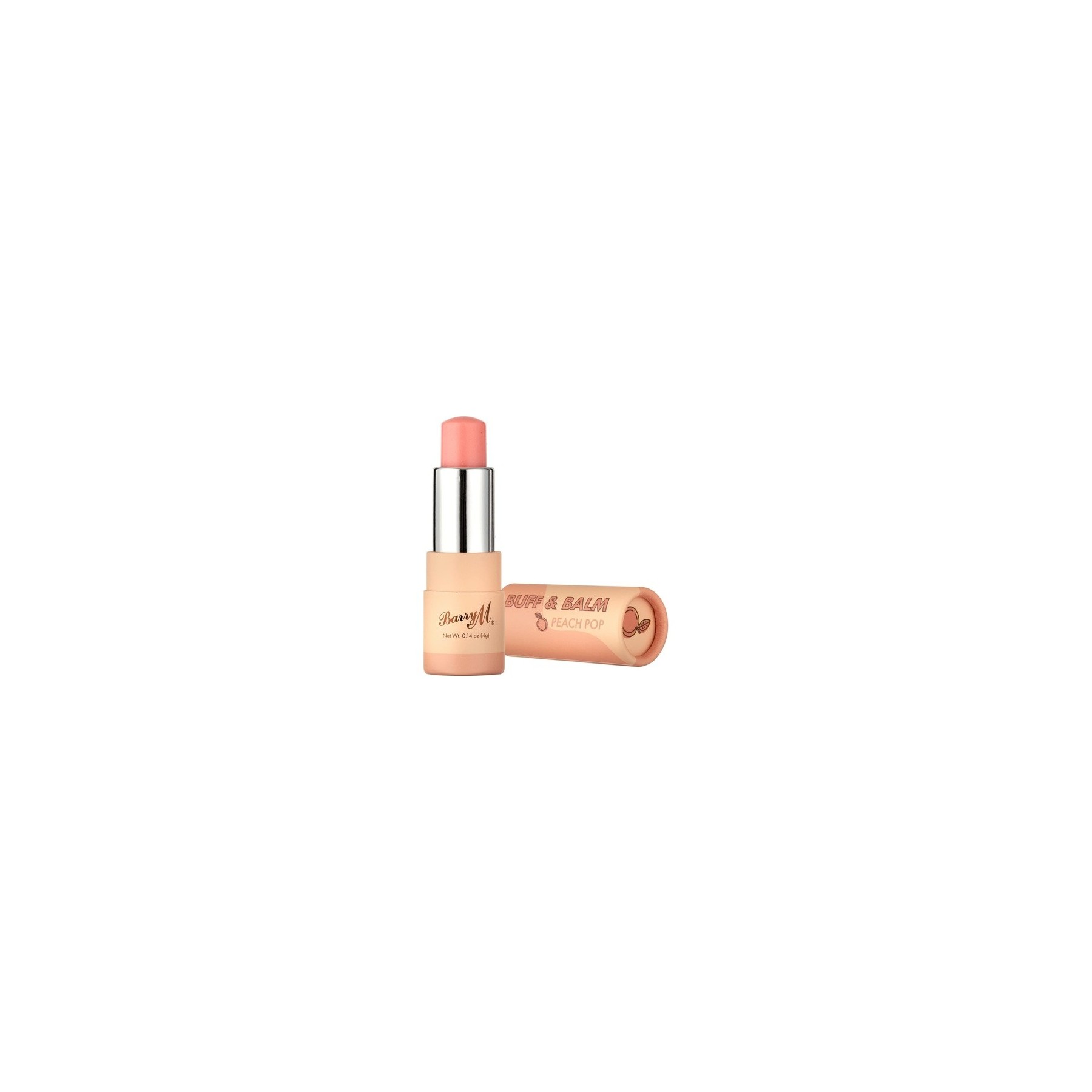 Barry M Cosme Buff and Balm Lip Tint with Scrub to Balm Formula Coral Peach Pop