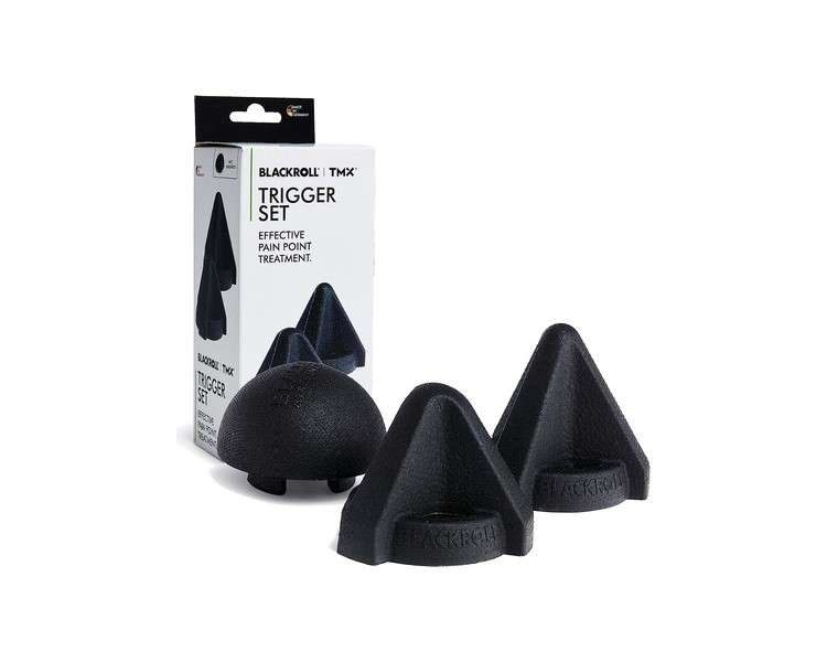 BLACKROLL Trigger Set 3-Piece Massage Devices for Targeted Muscle Tension Relief with Handle - Made in Germany Black