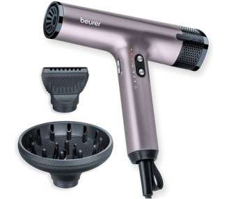 Beurer HC 100 Excellence Hair Dryer with Digital Motor 4 Temperature and Blower Settings Styling Nozzle and Diffuser