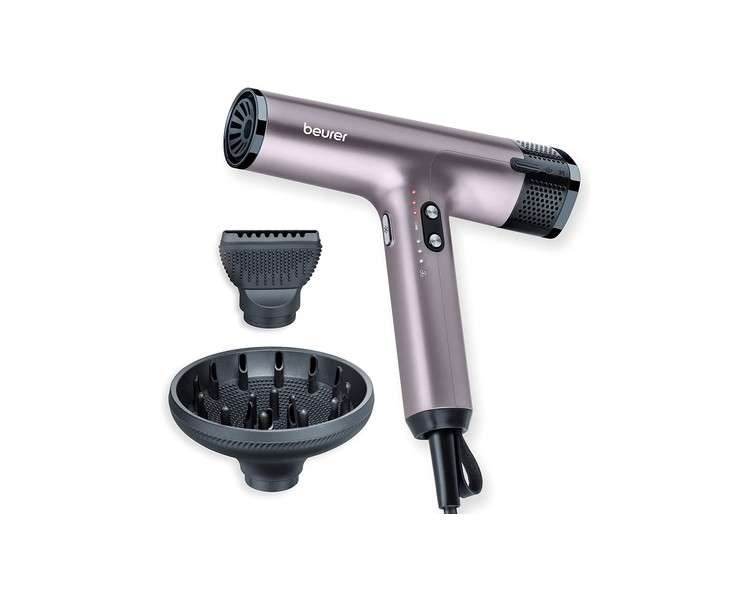 Beurer HC 100 Excellence Hair Dryer with Digital Motor 4 Temperature and Blower Settings Styling Nozzle and Diffuser