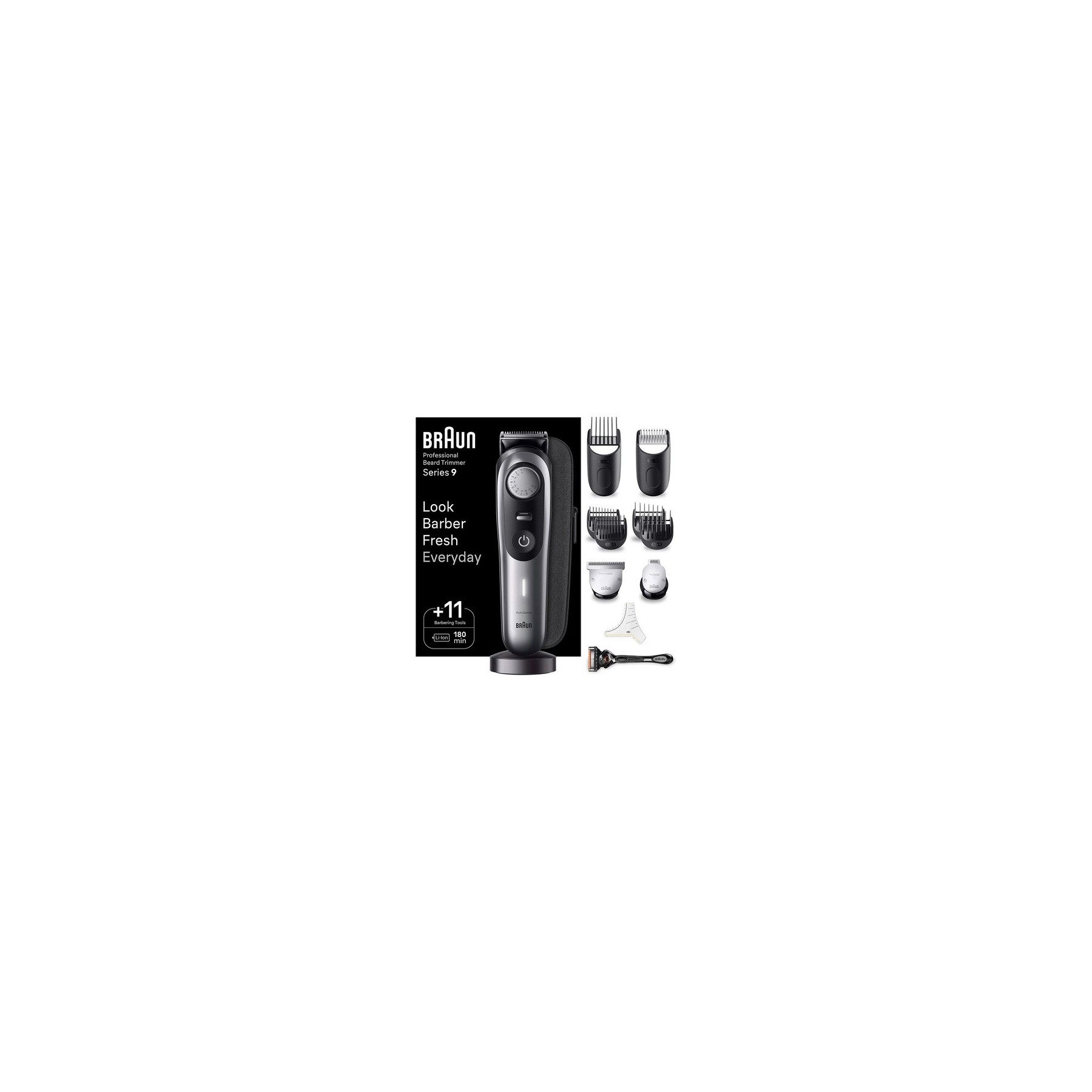 Braun Series 9 BT9440 Beard Trimmer with Barber Tools and 180 Minute Runtime