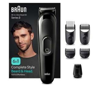 Braun All-In-One Styling Set Series 3 MGK3410 6-in-1 for Beard, Hair and More