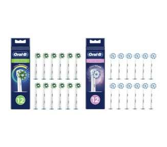 Oral-B Cross Action Electric Toothbrush Head with CleanMaximiser Technology - White