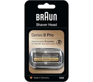 Braun 94M Silver Electric Shaver Replacement Head Compatible with Series 9 Pro for Men