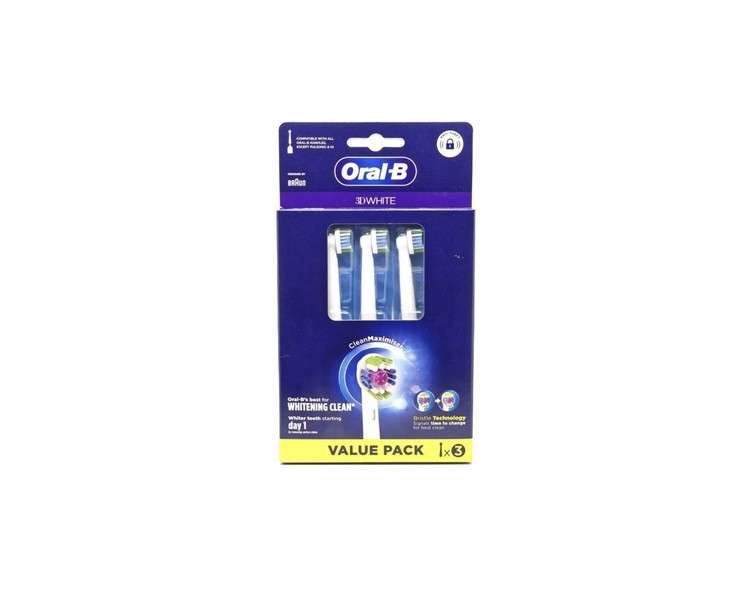 Oral-B 3D White Electric Toothbrush Round Heads - Pack of 3