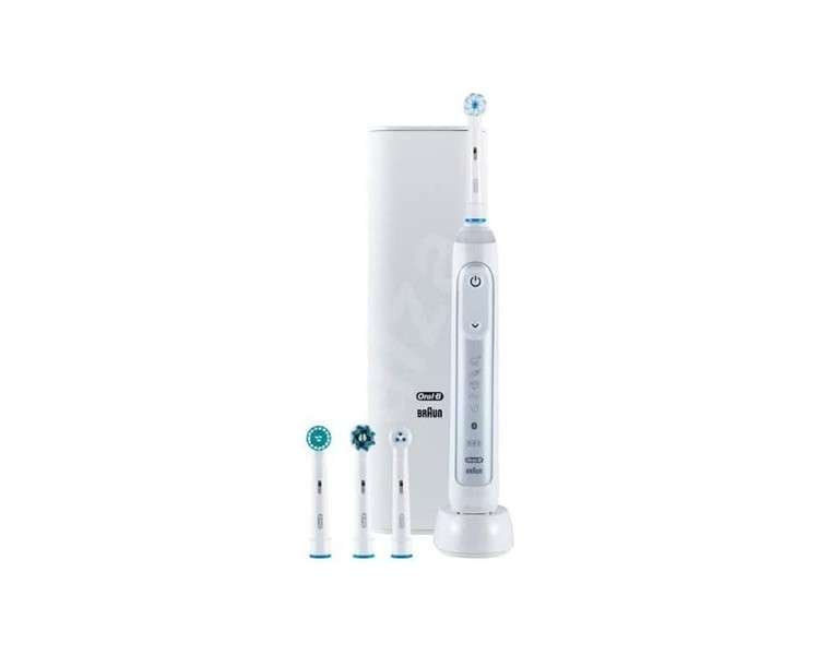 Oral-B Genius X Electric Toothbrush with 6 Cleaning Modes, AI and Bluetooth App, Charging Travel Case, Designed by Braun White/Grey