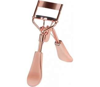 Rose Gold Stainless Steel Eyelash Curler with 6 Extra Silicone Replacement Pads for All Eye Shapes