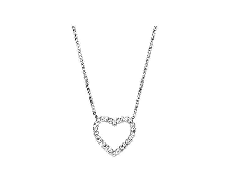 Fossil Sadie Open Hearted Women's Necklace Stainless Steel 40.64cm + 5.08cm