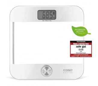 CASO Body Energy Ecostyle Design Personal Scale with High-Quality Glass Surface up to 180kg in 100g Increments