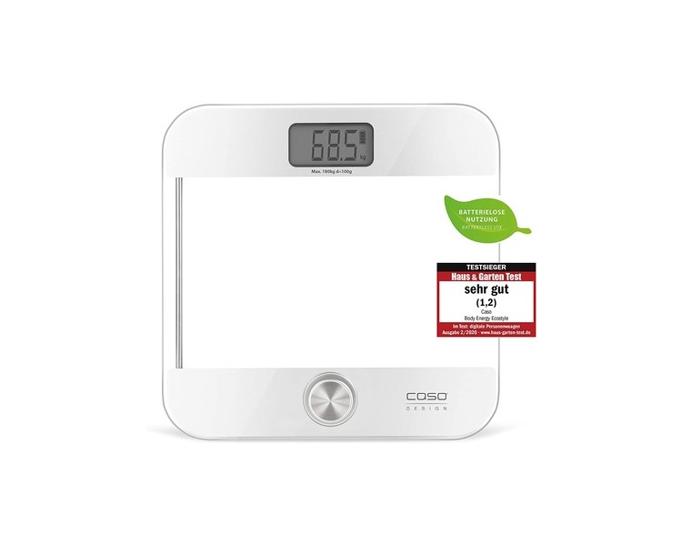 CASO Body Energy Ecostyle Design Personal Scale with High-Quality Glass Surface up to 180kg in 100g Increments