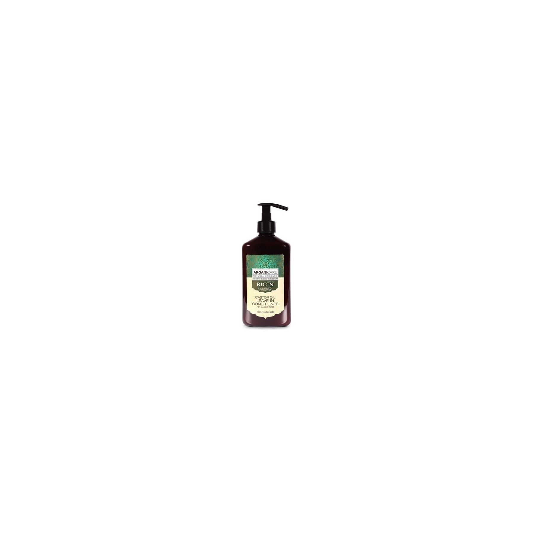 Arganicare Castor Oil Leave In Conditioner with Certified Organic Argan and Castor Oil for All Hair Types 400ml