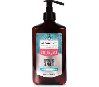 ARGANICARE Energising Shampoo with Collagen for Fine and Devitalised Hair 400ml Bottle