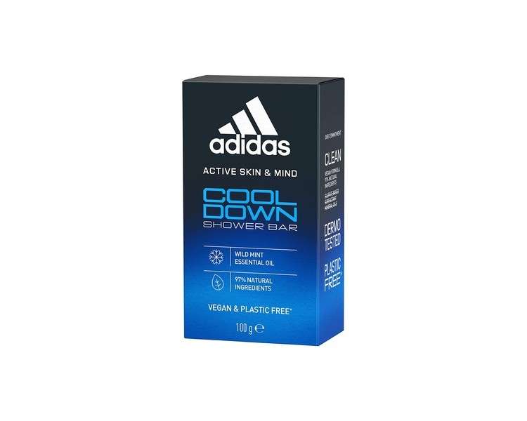 Adidas Cool Down Solid Shower for Him with Essential Peppermint Oil and Gentle Ingredients 100g