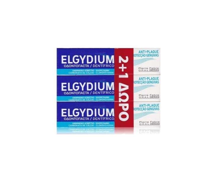 Elgydium Antiplaque Toothpaste 100ml - Pack of 3