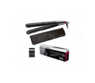 Rowenta x Karl Lagerfeld SF467L K/Pro Stylist Hair Straightener with Keratin & Glow Coating, Ion Function, and Integrated Comb - Black/Red