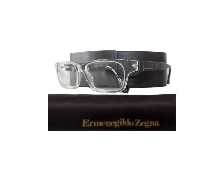 NEWT100 Authentic Ermenegildo Zegna VZ3505 52/17/140 Black Transparent Glasses with Hard Case