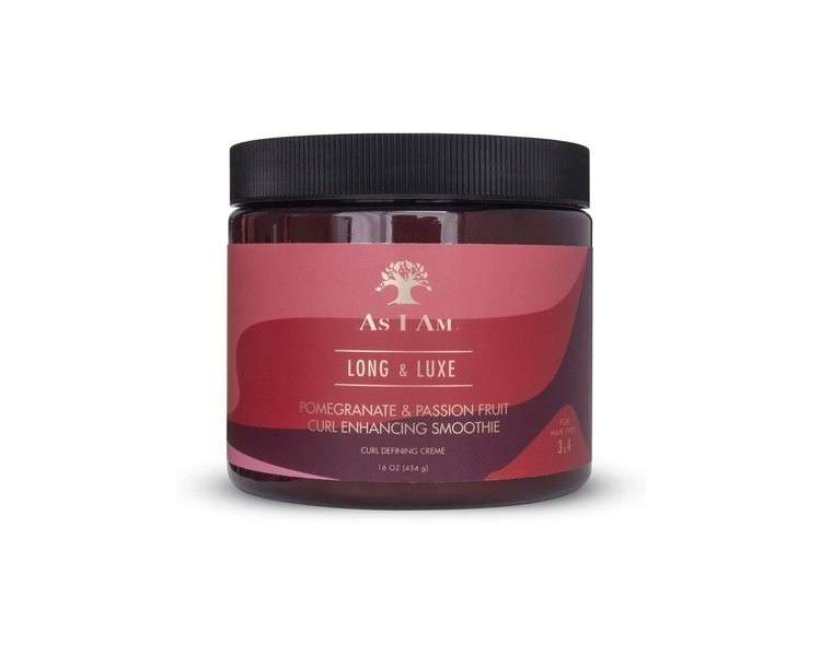 As I Am Long and Luxe Curl Enhancing Smoothie 16oz Lightweight Coil Defining Creme Enriched with Pomegranate and Passion Fruit