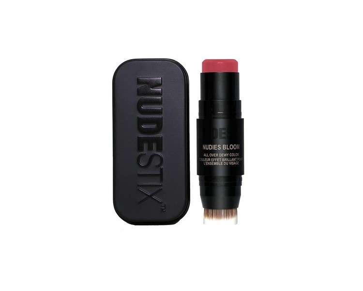 NudeStix Nudies Bloom Blush Stick with Blending Brush 3-in-1 Dewy Color for Cheeks Eyes Lips 0.25oz 7g Bohemian Rose