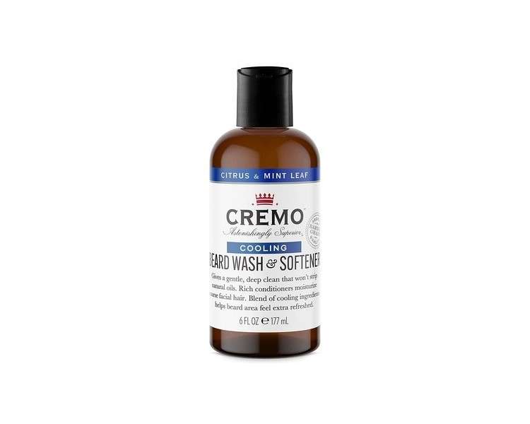 CREMO Beard Wash & Softener for Men Cooling Citrus & Mint Leaf 177ml
