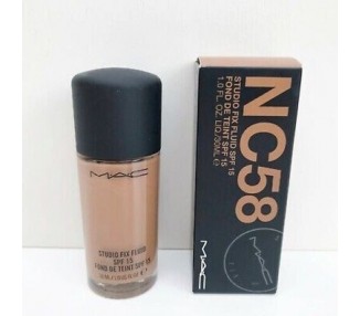 MAC Studio Fix Fluid SPF 15 Foundation NC58 1.0oz 30ml - New in Box