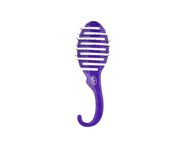 Wet Brush Shower Detangler Brush Purple Glitter for Unisex Hair