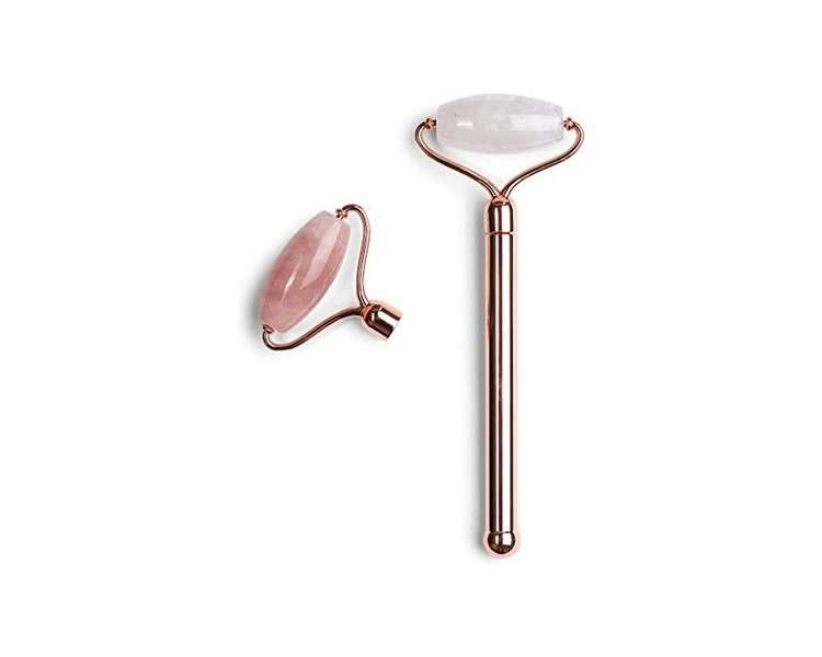 Zoë Ayla Interchangeable Luxe Facial Roller with Rose Quartz and Clear Quartz Heads 170g