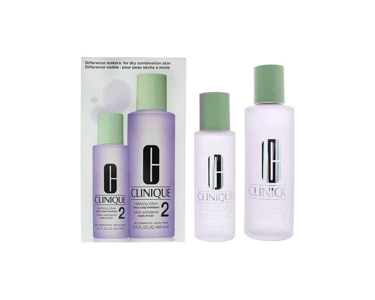 Clinique Clarifying Lotion 2 for Dry Combination Skin Gift Set 400ml + 200ml - Pack of 2