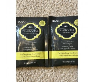 HASK Charcoal with Citrus Oil Purifying Deep Conditioner 50ml - Pack of 2