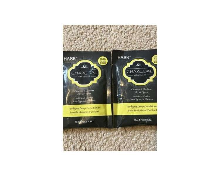 HASK Charcoal with Citrus Oil Purifying Deep Conditioner 50ml - Pack of 2