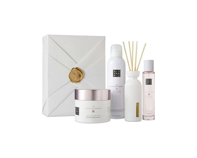 RITUALS Gift Set for Women from The Ritual of Sakura - Foaming Shower Gel, Body Cream, Hair & Body Mist, and Mini Fragrance Sticks - Large