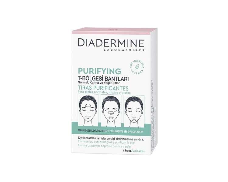 Diadermine Cleansing Strips for Normal and Combination Skin - Removes Blackheads - 6 Strips Pack