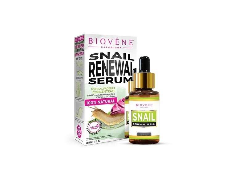 Biovène Snail Renewal Serum 1oz Deeply Moisturizes and Boosts New Cell Generation