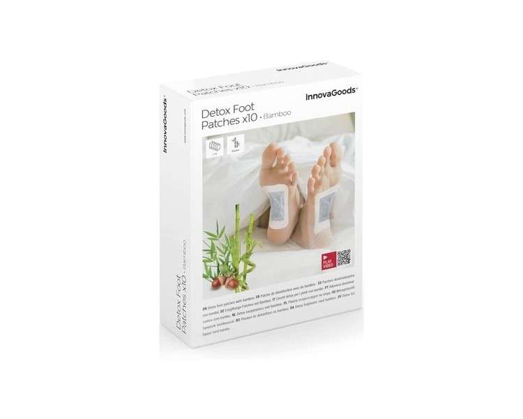 Detox Foot Plasters Bamboo InnovaGoods with Natural Ingredients Promoting Rest and Wellness Pack of 10 Units