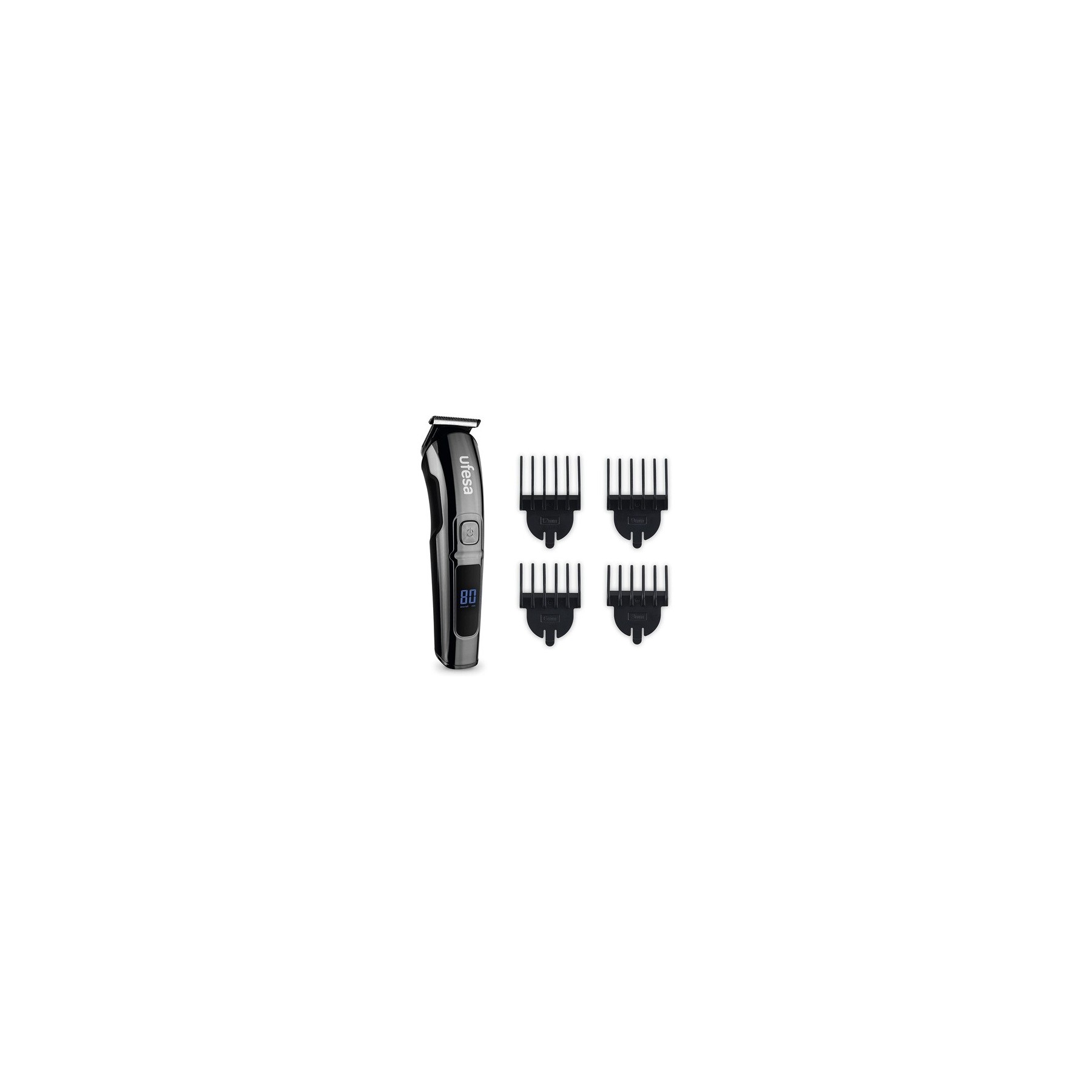 Ufesa MB6000 Beard and Hair Trimmer Cordless with 4 Combs 3-12mm 80 Minute Battery Life Black