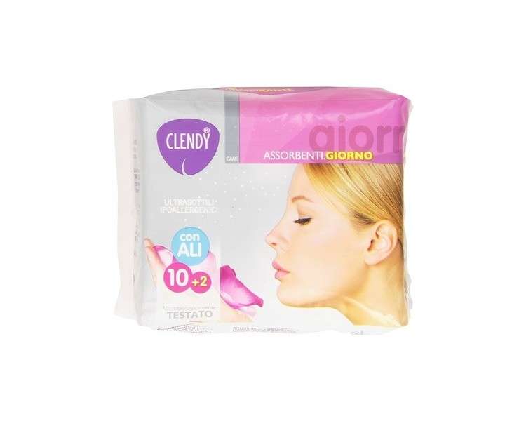 Clendy Girono Absorbent Slim Hypoallergenic with Wings 12 Absorbent